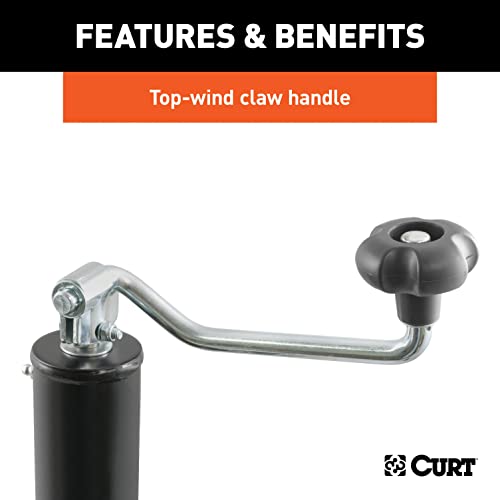 CURT 28320 Weld-On Pipe-Mount Swivel Trailer Jack, 2,000 lbs., 10-3/4 Inches Vertical Travel