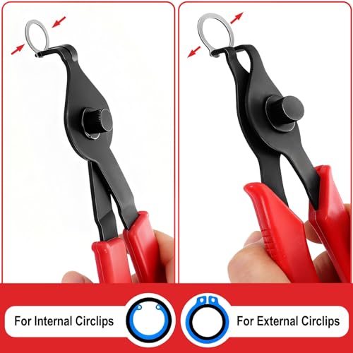 Doaho 10pcs Snap Ring Pliers Set,Internal & External Circlip Pliers for Removal and Installation of Automotive Retaining Rings With Straight/Bent Jaw,Hook and Pick - Storage Case - size: 10 PCS