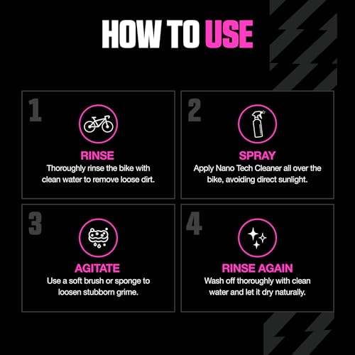 Muc-Off Nano Tech Bike Cleaner 1L | Biodegradable Formula, Safe on Carbon Fibre and All Surfaces | Breaks Down Dirt on a Molecular Level - size: 33.3 Fl Oz (Pack of 1)