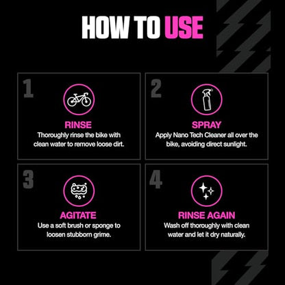 Muc-Off Nano Tech Bike Cleaner 1L | Biodegradable Formula, Safe on Carbon Fibre and All Surfaces | Breaks Down Dirt on a Molecular Level - size: 33.3 Fl Oz (Pack of 1)