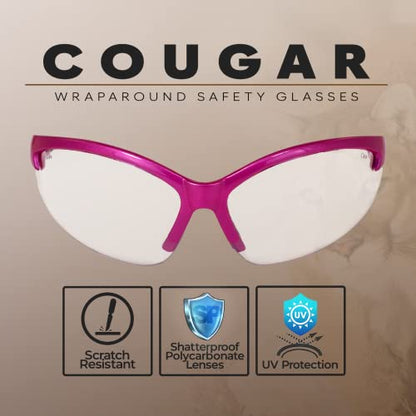 Global Vision Safety Shop Glasses - color: Pink Frame/Clear Lens