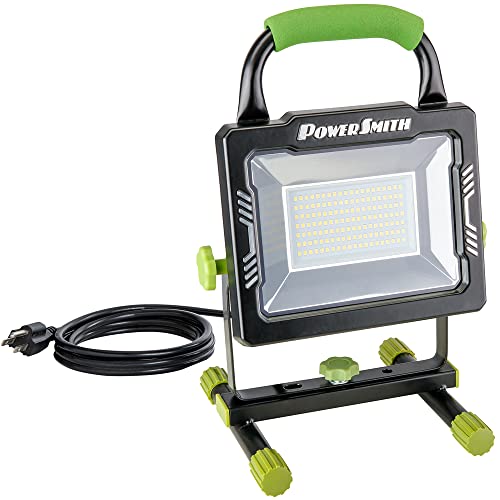 POWERSMITH 10,000 Portable LED Work Light with Metal Housing and Stand, Impact Resistant Lens, and 5 Year Warranty (PWLS100H) - size: 10,000 Lumen