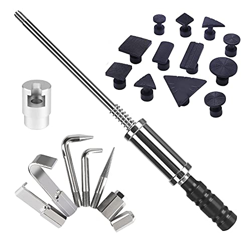 Paintless Dent Repair Kit for Vehicles, Heavy Duty Dent Puller Slide Hammer Kit Paintless Dent Removal Tool for Car Body Repair with 20PCS Suction Cup and Screw Tip - color: Pull Hammer