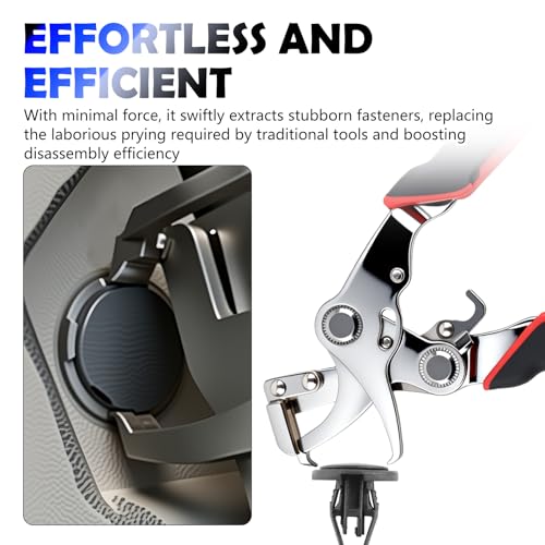 2026 Upgraded Car Clip Pliers and Disassembly Tool,Heavy Duty Clip Removal Pliers,Spring Loaded Car Clips Remover Tool with Non-Slip Grip for Detaching Dashboard Clips Fasteners - color: Upgrade Red