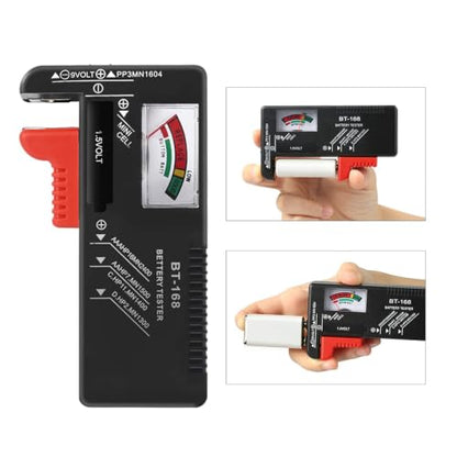 4Pcs Battery Tester for AA AAA C D 9V 1.5V Household Batteries | Universal Battery Tester Checker For Button Cell Model BT-168 Requires No Battery for Operating - color: 4Pcs