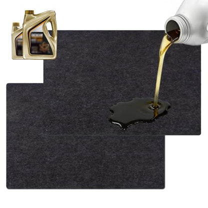 2pcs Cleanable Floor Oil Spill Mat(36”x60”) Oil Absorbing pad Durable Protective Surface Can be Used for car Oil Change - size: 2-2Pack 36”x60”