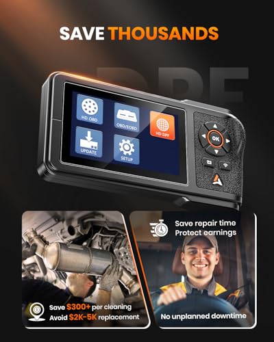 ANCEL HD431 Heavy Duty Truck Scanner, DPF Regen & Forced Reset for Paccar & Detroit Engines, Full System Diagnostics Diesel Code Reader, Professional OBD2/HDOBD Mechanic Tool for Commercial Vehicles