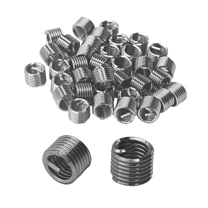 50PCS M6 x 1mm x 1.5D Wire Thread Inserts, 304 Stainless Steel Helical Coil Repair Kit, Metric Wire Sleeve for Stripped Threads in Metal Components - size: M6 x 1mm x 1.5D