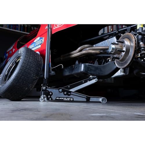 Black Flag™ Eliminator 1.5-Ton Low Profile Aluminum Floor Jack, 3,000 lb | 16.1 Inch Max Lift Height, 2.38 Inch Low Entry Clearance, Dual Piston Pump for Fast Lifting, Lightweight Design