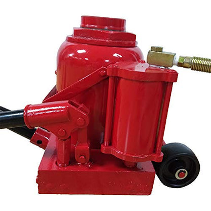 Bottle Jack 50 Ton Air Pneumatic Hydraulic Bottle Jack 110000LBS | with Manual Hand Pump For Automotive Car Truck Travel Trailer Repair Shop Lift Tool Red