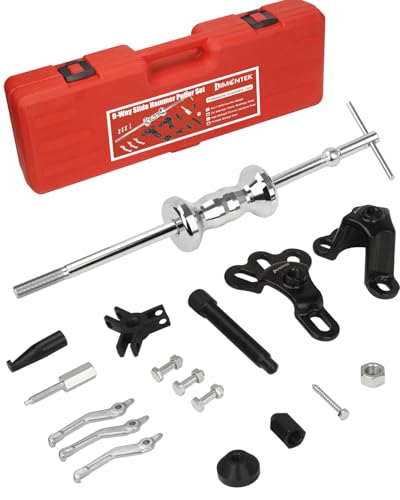 9-Way Slide Hammer Puller Set, Front Wheel Hub Remover & Rear Wheel Axle Removal Tool, Heavy Duty Bearing Puller Set with Carry Box