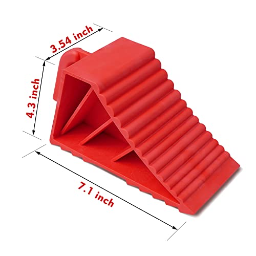 Wheel Chocks ABS Plastic Heavy Duty, Tire Chocks for Travel Trailers, RV, Camper, and Trucks 4-Pack, Red - color: red 4-pack