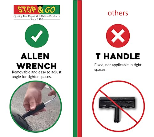 Stop & Go 1000 22 Piece Tubeless Tire Pocket Plugger Repair Kit for Punctures and Flats on Car, Motorcycle, ATV, Jeep, Truck, & Tractor (15 Mushroom Plugs)