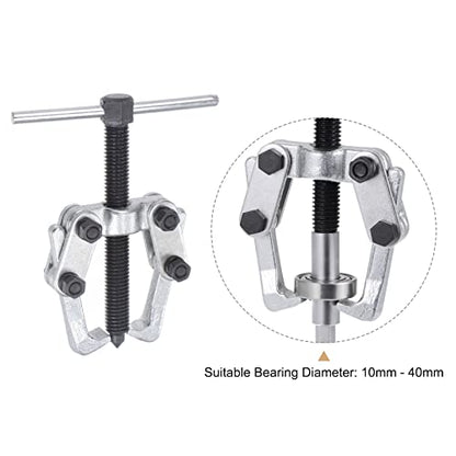 uxcell 2.36" 2-Jaw Gear Puller for Bearings, Pulleys Remove, High Carbon Steel Separate Lifting Device - size: 10mm - 40mm
