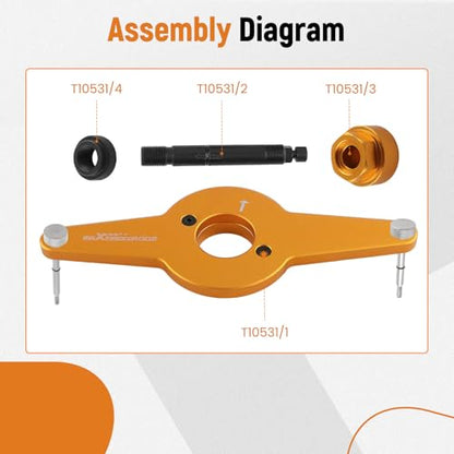 maXpeedingrods Vibration Damper Holding Tool Crankshaft Pulley Removal Shock Absorber for Audi for Seat for Skoda for VW 1.8 2.0 4V TFSi EA888, Replace T10531 - style: T10531