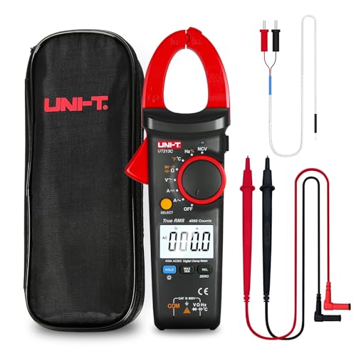 UNI-T Clamp Meter UT213C AC DC Amp Meter Clamp Multimeter Tester 400A TRMS Auto Ranging 4000 Counts HVAC Voltmeter Frequency Ohmmeter Capacitor Tester Temperature Continuity Tester Diode - size: UT213C