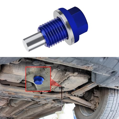 M14×1.5 Magnetic Oil Drain Plug, Transmission Oil Plug, Oil Pan Sump Drain Nut Bolt Screw Repair Kit, Car Magnetic Oil Drain Plug Removal Tool for Honda, Mazda, Suzuki, Jeep, Odyssey - color: Blue
