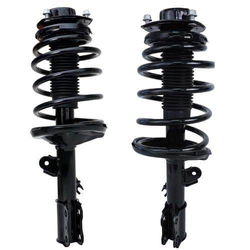 Detroit Axle - 2pc Front Struts for 98-03 Toyota Sienna, 2 Struts & Coil Springs Assembly 1998 1999 2000 2001 2002 2003 Replacement Suspension Quick Install Ready Struts Shocks - size: 171437_171438/PAIR