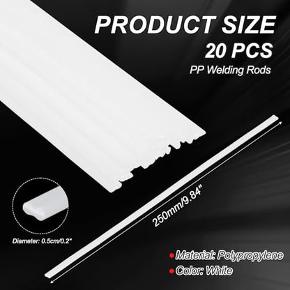 Plastic Welding Rods, Welder Rod High-Strength Waterproof Fit for Repairing Plastic Bumper Kayaks Car Bumpers - color: White