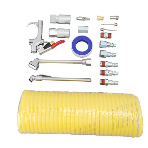 20 Piece Air Blow Gun Accessory Set Stainless Steel Pneumatic Tool Kit with Quick Connectors for Industrial Surface Cleaning and Equipment Maintenance Multifunctional Compressor