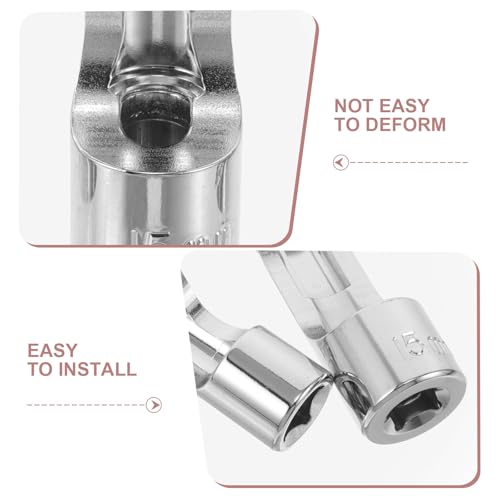 Healifty Flare Nut Slotted Socket Set 3pcs 12mm 15mm 18mm Fuel Line Socket Tool with Injector Sleeve for Diesel Injector Repair Automotive Mechanics
