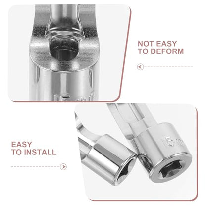 Healifty Flare Nut Slotted Socket Set 3pcs 12mm 15mm 18mm Fuel Line Socket Tool with Injector Sleeve for Diesel Injector Repair Automotive Mechanics