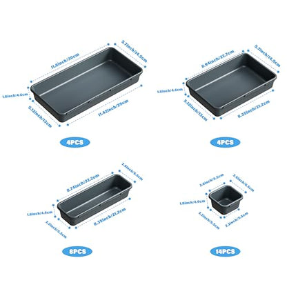 Gonice 30 PCS Black Interlocking Desk Organizer, Plastic Drawer Organizer Tray, Drawer Separator Tray for Office, Bathroom, Kitchen - size: 30 PCS black
