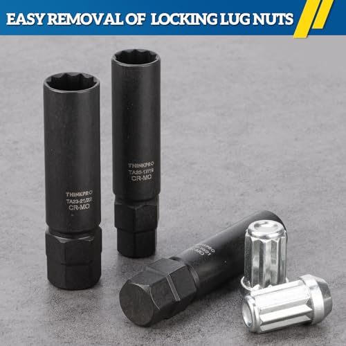 10 Spline Lug Nut Key,3 Piece Lug Nut Socket Set | 10 Point Lug Nut Socket for Bimecc 10 Spline Lug Nut Key, 10 Spline Wheel Lock Key TA20-17/19,TA20-19/21 and TA20-21/22 - color: 3-piece Pack
