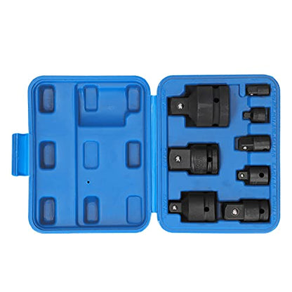 8PCS Pneumatic Sleeve Adapter Set with Toolbox, Strength Metallic Steel, Multi Function Repairing Tool, Includes Various Specifications for Vehicle Maintenance