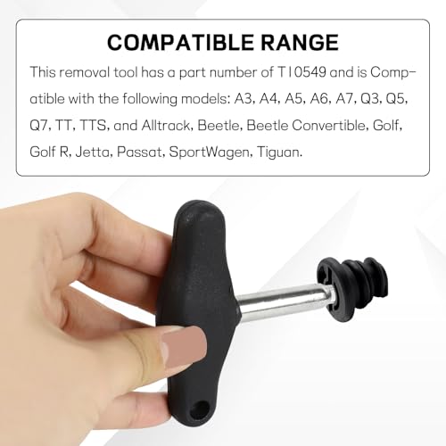 Oil Drain Plug Screw Removal Installer Wrench Assembly Tool, Plastic Oil Pan Drain Plug Screw Removal Wrench Tool Replaces T10549, Compatible with A3 A4 Q3 Q5 Tiguan Golf Jetta
