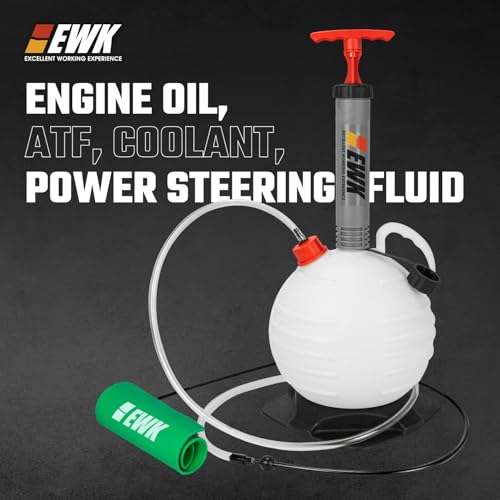 EWK 6L Oil Extractor Pump & Flexible Moldable Oil Funnel Kit, Spill-Free Fluid Change Solution for Cars, Motorcycles, Boats & Small Engines - size: 6L + Oil Funnel