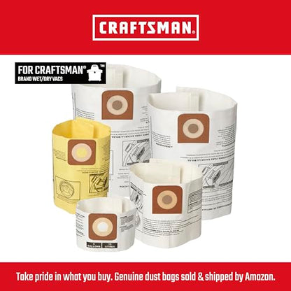 CRAFTSMAN CMXZVBE43271 Genuine 4 Gal. Wet Dry Vacuum Dust Collection Bags - style: 4 Gallon Fine Dust