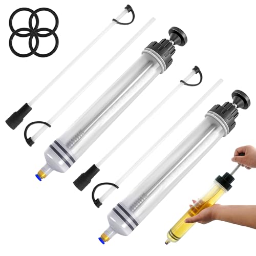 3 Pcs 500cc Automotive Fluid Extractor Pump with Horse Manual Suction Vacuum Fuel Car Transfer Oil Extractor Hand Syringe Pump for Hydraulic Fluid, Power Steering(Black)