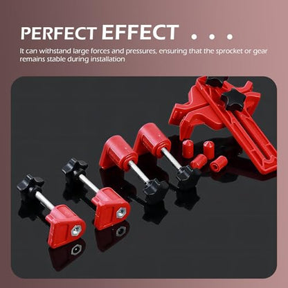 9 PCS Engine Twin Camshaft Timing Tool Kit, Compact Construction, Bumped Non-slip Timing Locking Camshaft Sprocket Clips, Portable Repair Kit, Universal Fit for Most Cars (Red)