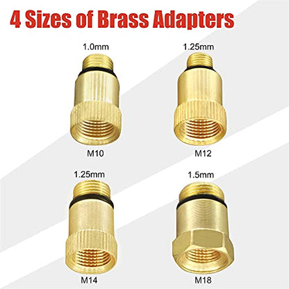 Petrol Engine Cylinder Compression Tester Kit, 8Pcs Automotive Engine Gas Pressure Gauge Set for Motorcycle Car Truck - size: Gauge Set without Spark Plug Tester