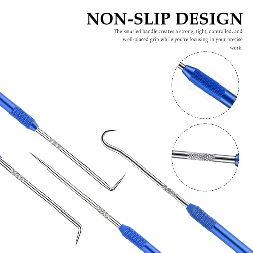 Salior 2PCS CarbonSteel Hook Tool and Pick Set,Double End Pick and Hook Set Auxiliary Dismantling Fittings,Universal O Ring Pick Set and Hook Tool Car Accessories Fit for Most Cars (Blue) - color: Blue
