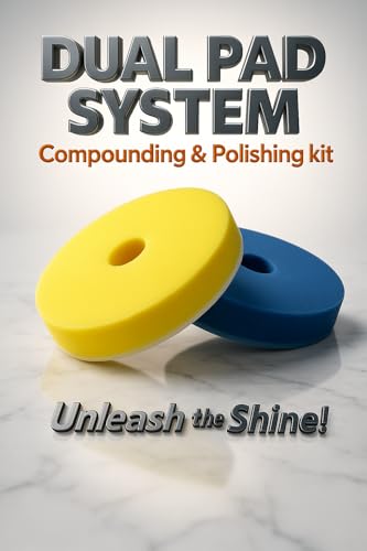NEW! 8 Amp 6 in. Forced-Rotation Dual-Action Polisher Kit with Compounding & Polishing Foam Pads, 3200–9600 OPM, Soft-Start, MVC Anti-Vibration, 25 ft Cord – Compatible with HERCULES Polishing Systems