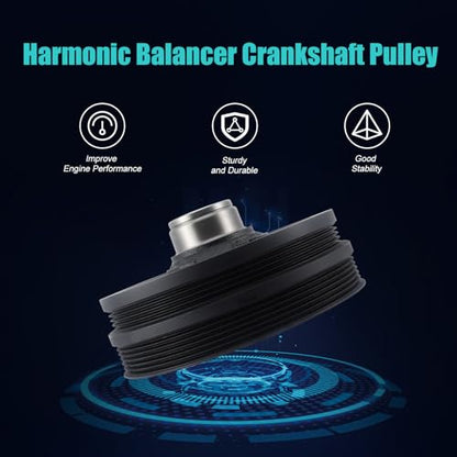 AULINK 594-127 Harmonic Balancer Crankshaft Pulley 5.7L 6.0L V8 | For Chevrolet/Chevy Camaro 1998-2002 5.7L,For Pontiac Firebird 1998-2002 5.7L,GTO 2004-2006 5.7L 6.0L #594127 12553118