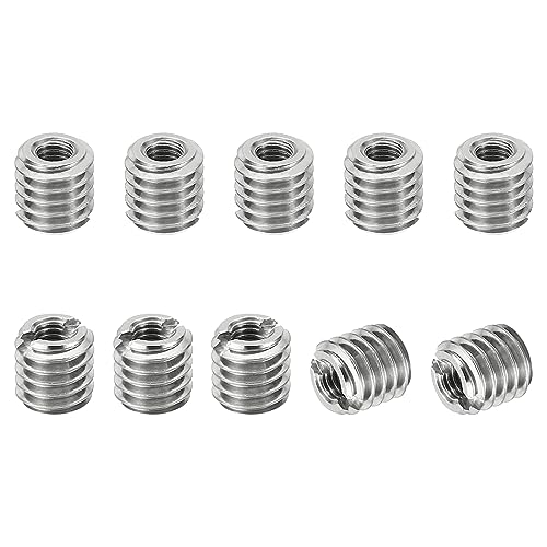 PATIKIL Thread Adapters Sleeve Reducing Nut, 10 Pcs M6*1 Male to M3*0.5 Female Repairing Insert Nut Screw Reducer Conversion Stainless Steel Fastener 6mm - size: M3xM6x6mm