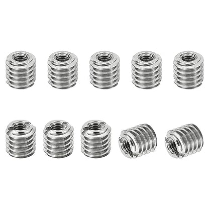 PATIKIL Thread Adapters Sleeve Reducing Nut, 10 Pcs M6*1 Male to M3*0.5 Female Repairing Insert Nut Screw Reducer Conversion Stainless Steel Fastener 6mm - size: M3xM6x6mm