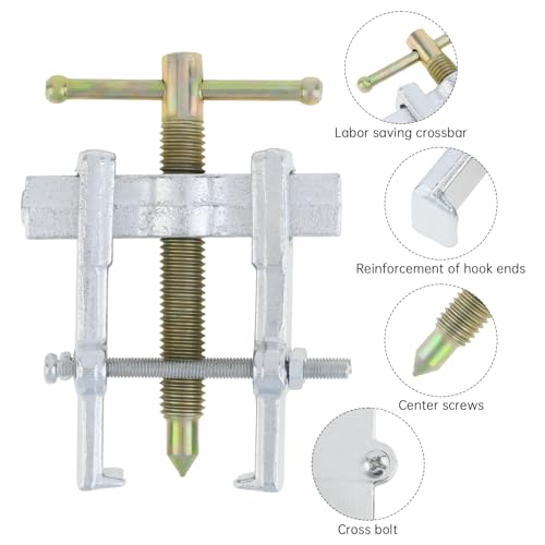 ChgImposs 2 Inch 2 Jaw Bearing Puller Tool, Adjustable Carbon Steel Gear Pulley & Flywheel Remover Kit for Motorcycle, Car & Machine Use - size: 2 Inch
