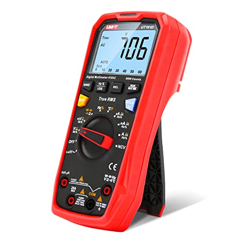 UNI-T Multimeter Kit UT161D, 1000V AC DC Volt Ohm Meter Capacitor Tester Frequency Meter True RMS 6000 Counts USB Transmission LOZ ACV Temperature Measurement - size: UT161D Multimeter