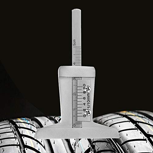 Tire Depth Gauge, Stainless Steel Tyre Depth Ruler Meter Caliper Checker for Car Truck Motorcycle 0-10mm