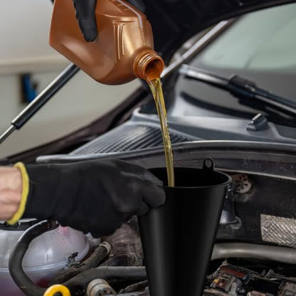 Ripeng 2 Pcs 18” Long Neck Flute Funnel 1/2" Bottom Narrows, Black Long Automotive Gas Funnel with Hanging Ring, PP Plastic, for Engine Transmission Oil Change Car Refueling Automotive Fluid Pouring