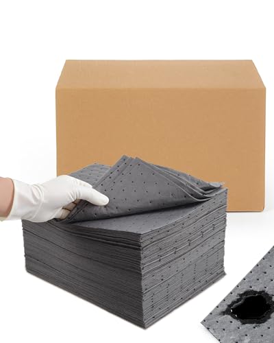 200 Pack 15"x19.7" Oil Absorbent Mat Pad New Upgrade | Heavy-Duty Absorption for Oil, Coolant & Liquids | Use in Home Garage, Workshop, Workbench & Under Sink | Spill Pads - size: 15"x19.7"