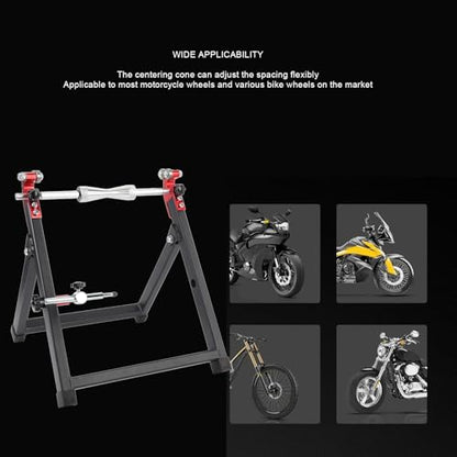 Motor Bike Wheel Balancer Stand, Heavy Duty Steel, Balancing Tool for Sport Dirt Bike, Foldable Portable Design, Suitable for Off Road Motorcycles, Sports Bikes, Road Bikes,