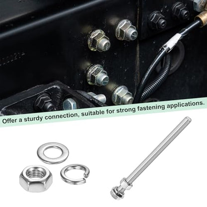 M METERXITY 10-Pack Hex Head Screw Bolt with Nuts Flat & Lock Washers M12x170mm Stainless Steel Bolts and Nuts Kit Fully Threaded Metric Bolt Assortment for Equipment/Machinery - size: M12x170mm