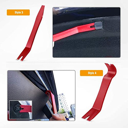 GOOACC 5 PCS Nylon Auto Trim Removal Tool Kit No-Scratch Removal Tool Kit for Car Panel & Audio Dashboard Dismantle Red - color: Red, size: 5Pcs