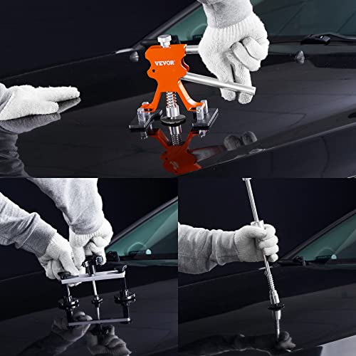 VEVOR 73 PCS Dent Repair Kit, Auto Car Body Paintless Dent Removal Tool Kit, Golden Lifter, Bridge Puller, Slide Hammer Tool Kit for Automobile Body, Washing Machine, Refrigerator - style: 73PCS