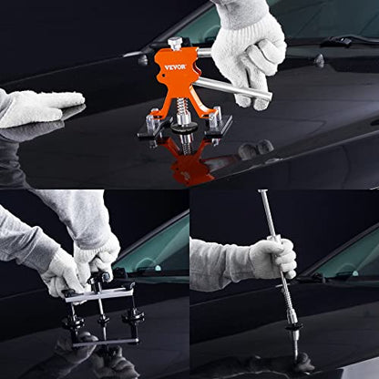 VEVOR 73 PCS Dent Repair Kit, Auto Car Body Paintless Dent Removal Tool Kit, Golden Lifter, Bridge Puller, Slide Hammer Tool Kit for Automobile Body, Washing Machine, Refrigerator - style: 73PCS